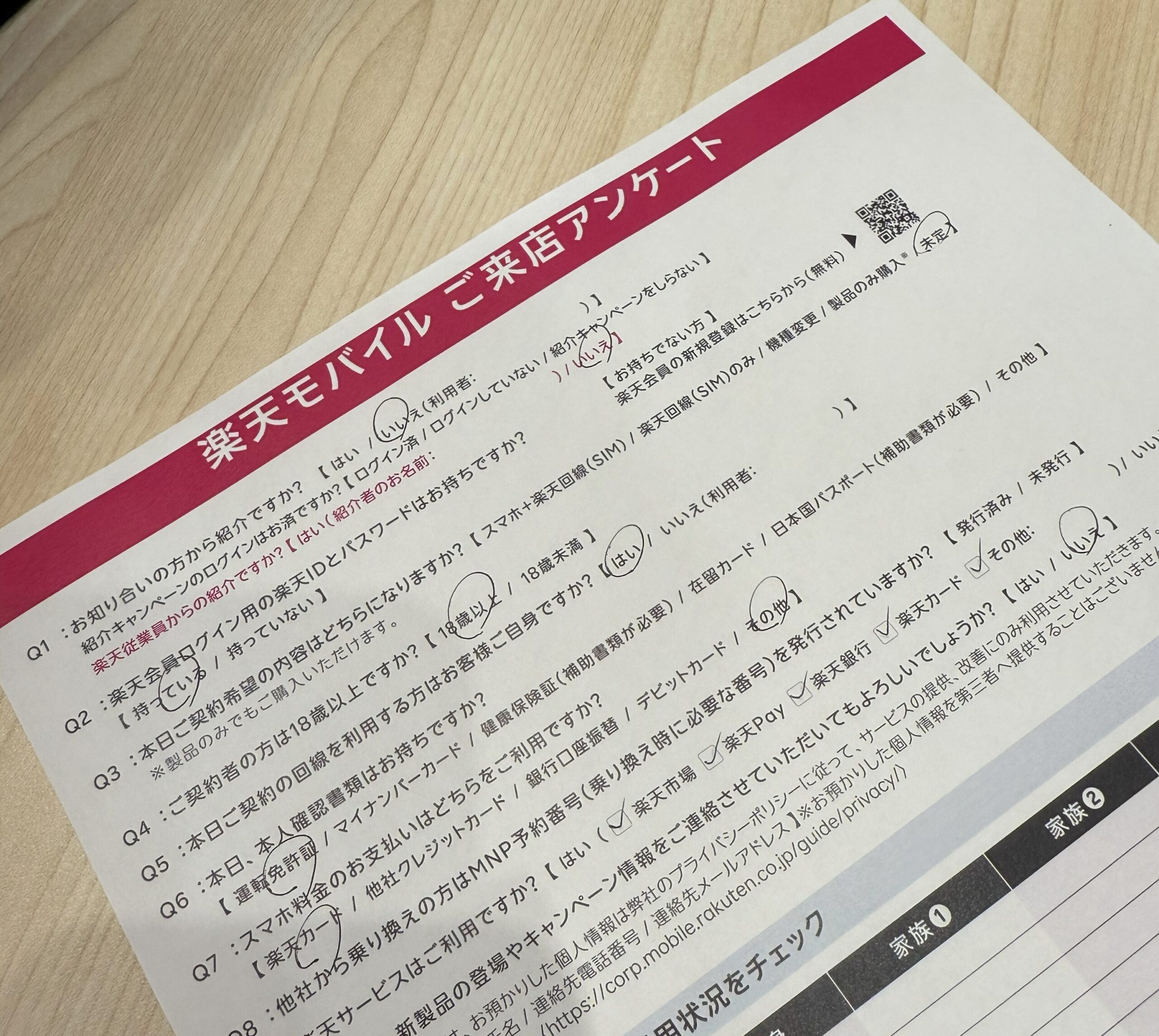 アンケート回答
